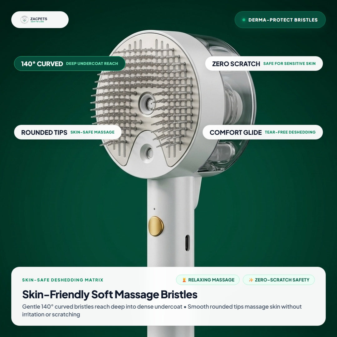ZacPets™ Steamy Brush - Skin-Friendly Soft Silicone Massage Bristles