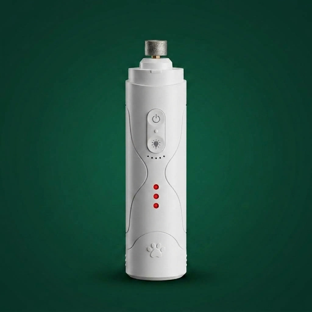 ZacPets™ Ultra-Quiet LED Electric Nail Grinder - Cylindrical White Edition