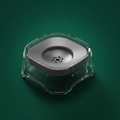 ZacPets Smart Anti-Splash Floating Water Bowl - Deep Sea Gray