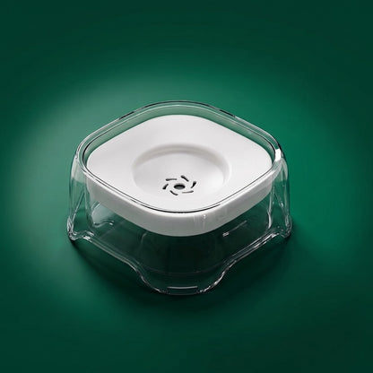 ZacPets Smart Anti-Splash Floating Water Bowl - Ivory White